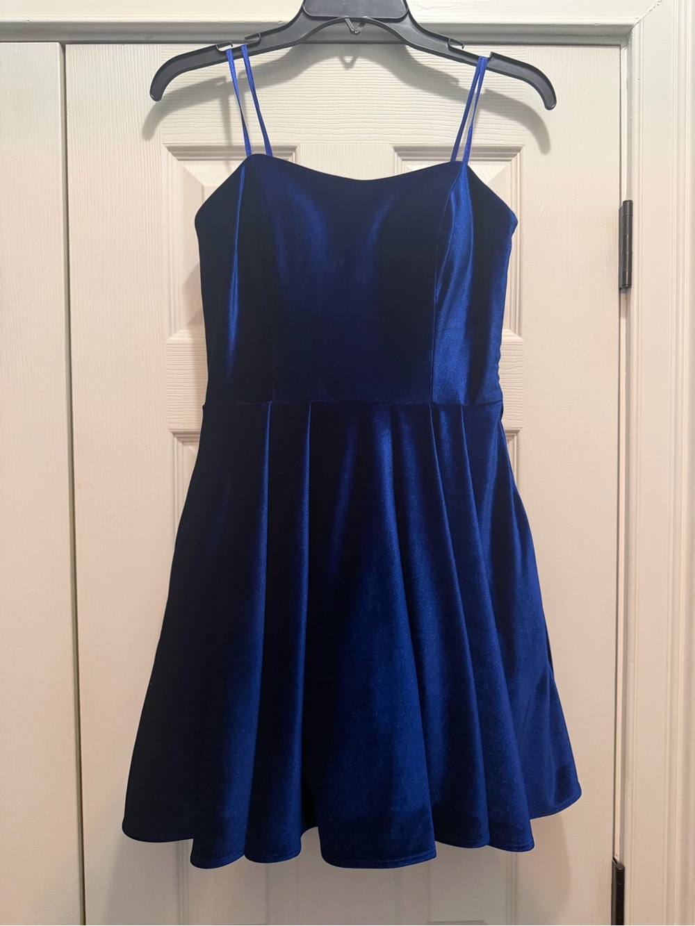Blondie Nites Royal Blue Velvet Strapless Party Dress